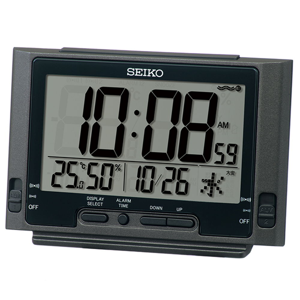 セイコー SEIKO 目覚まし時計 置き時計 DL207S シリーズC3 デジタル 電波時計 表示色が選べる 温度計 湿度計 安価