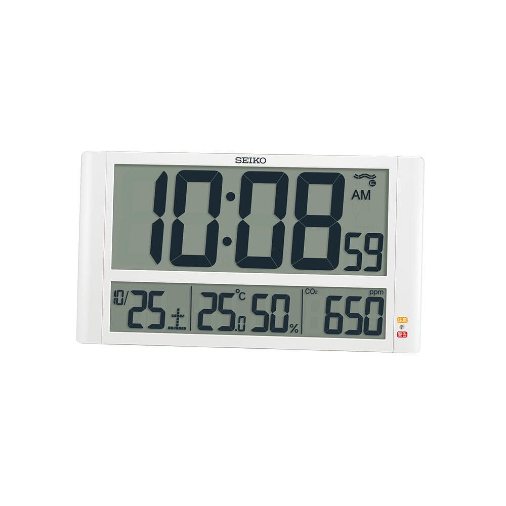 セイコー】SEIKO 掛置兼用デジタル電波時計・CO2濃度表示つき SQ449W